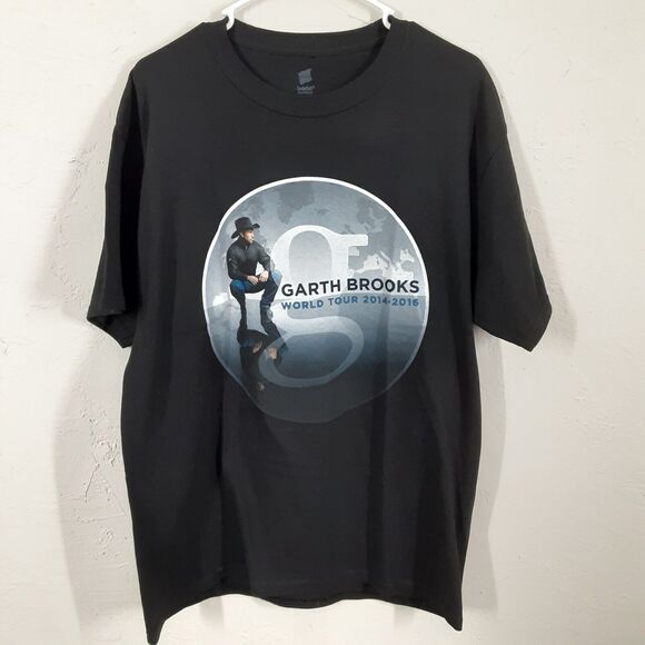 Garth Brooks World Tour 2014-16 T Shirt Mens Size L Black Music Band Tee - Picture 2 of 7